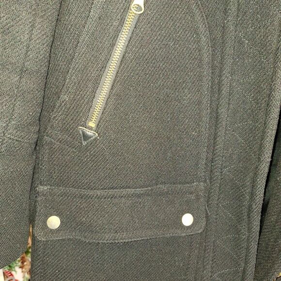 J. Crew Women's Black Wool Trench Coat - Picture 6 of 6